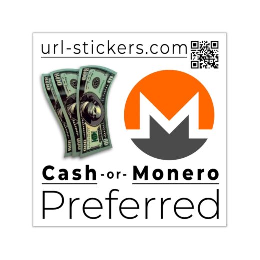 Citizen's Wallet Cash Or Monero Preferred Square Vinyl Stickers