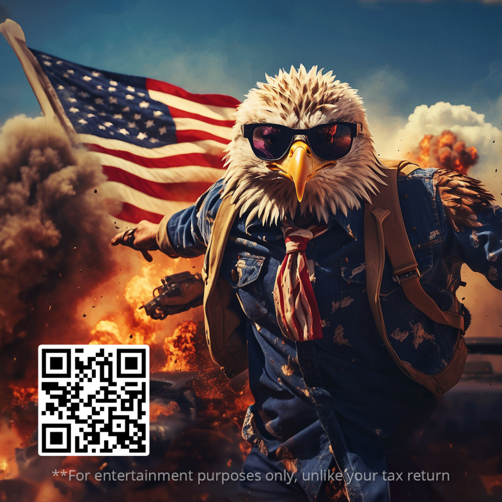 Funny Eagle Man Square Sticker